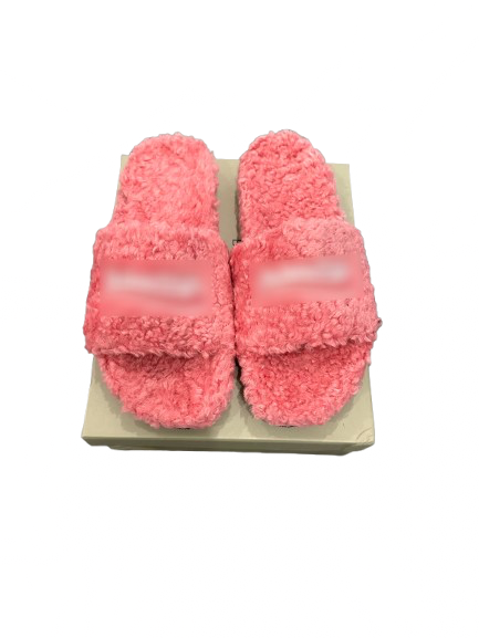 B@l3nciaga fur slides