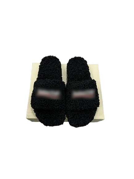 B@l3nciaga fur slides
